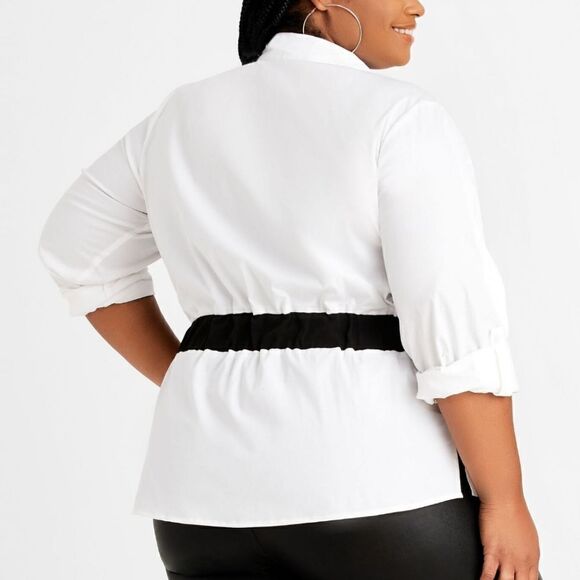 Ashley Stewart belted cargo corset blouse, 14 - Picture 2 of 13